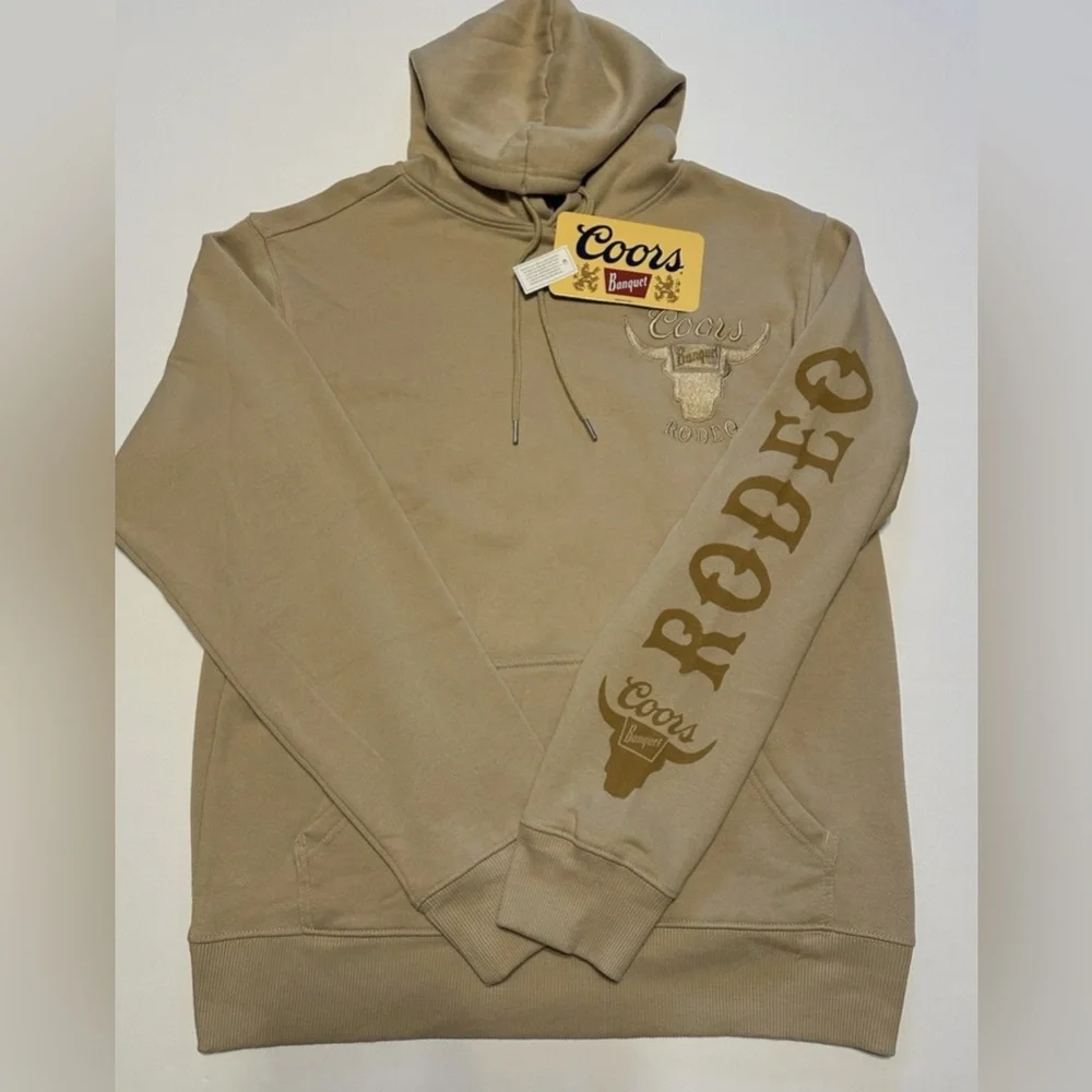 Coors Men’s Hoodie Rodeo Western Pullover Tan Logo 2025 | Size Large | NWT - Picture 2 of 9